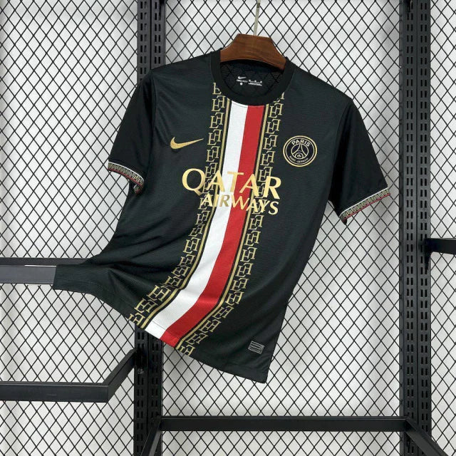 Camisa PSG Preta e Dourada 25/26 Torcedor Masculina